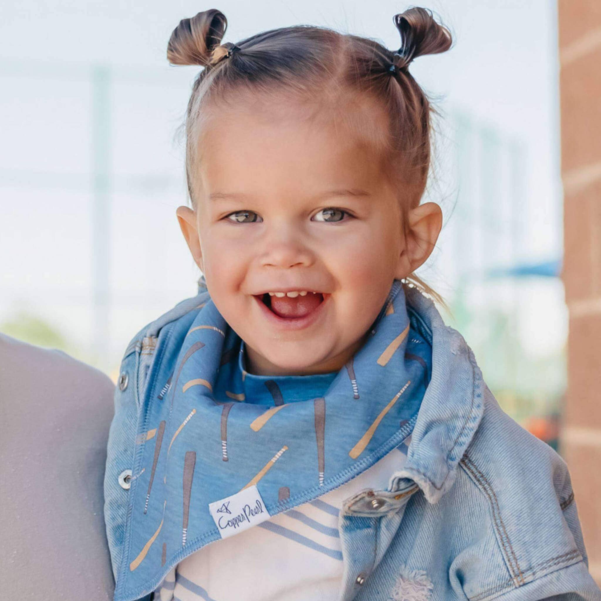 Copper Pearl - 4 Pack Baby Bandana Bibs - Slugger