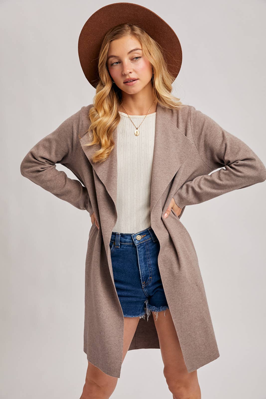 Bluivy - MODERN OPEN FRONT LONGLINE KNIT CARDIGAN