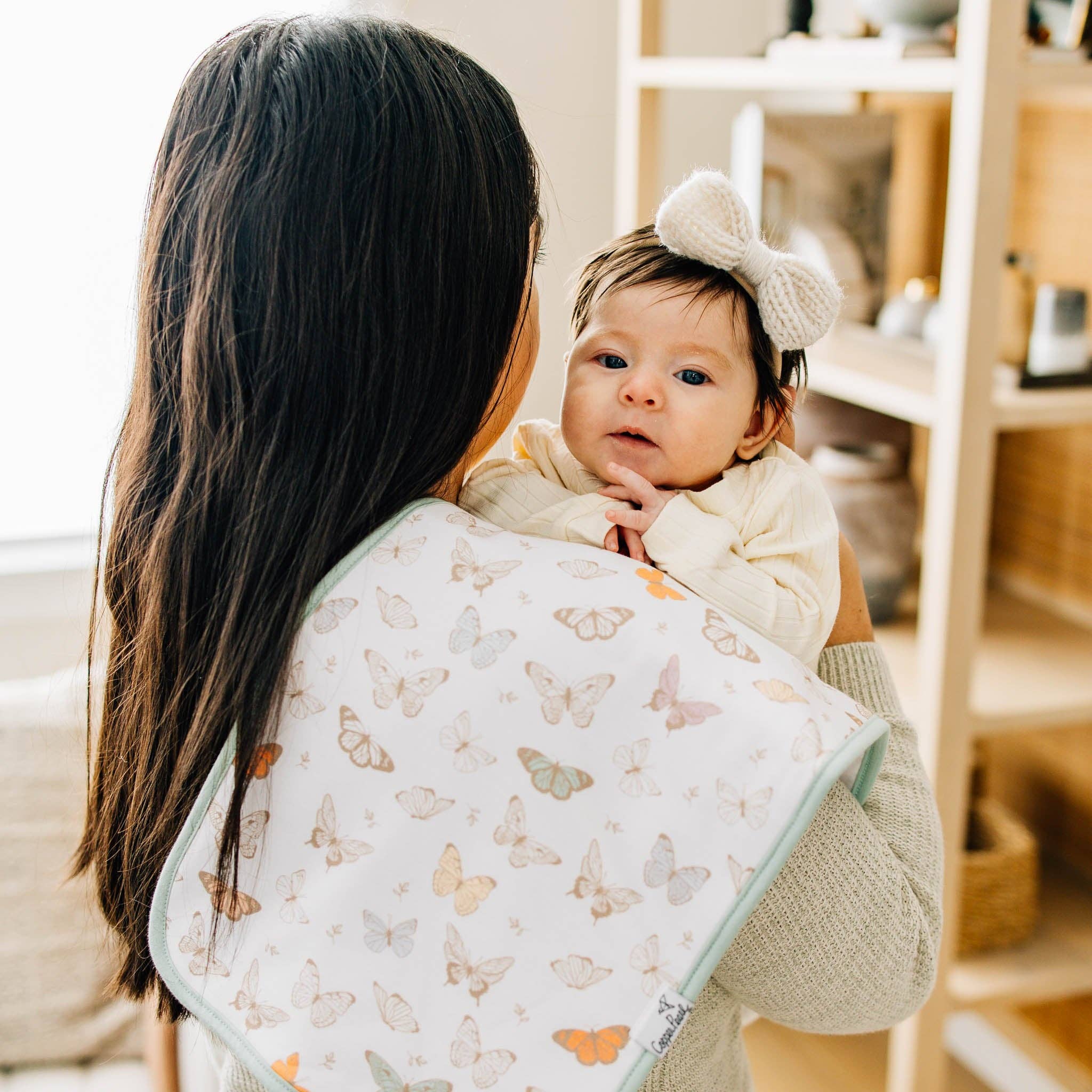 Copper Pearl - 3 Pack Premium Burp Cloths - Flora