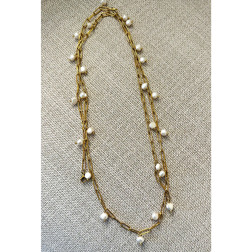Long Pearl Bead Necklace