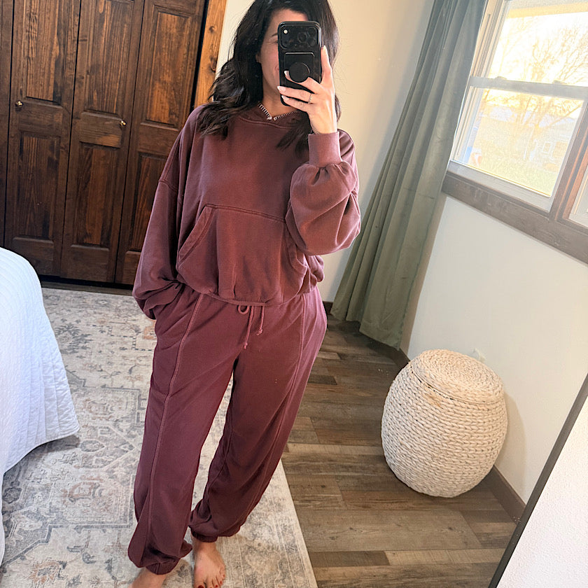 Maroon Cuff Lounge Pants