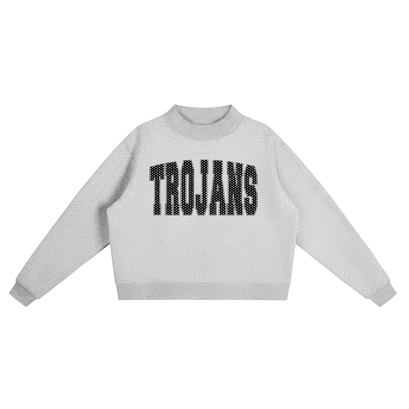 Gray Mock Neck w/ Polka Dot Trojans