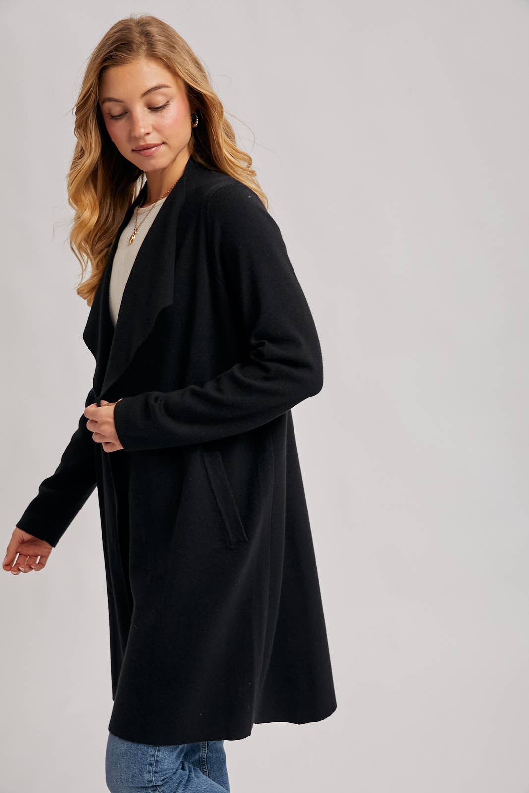 Bluivy - MODERN OPEN FRONT LONGLINE KNIT CARDIGAN