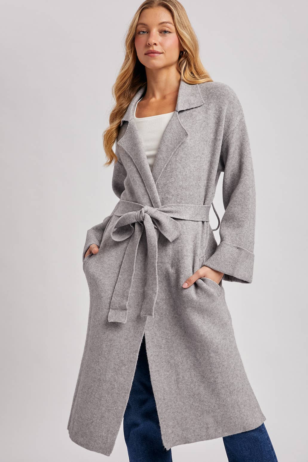 Bluivy - EFFORTLESS KNITTED TRENCH COAT