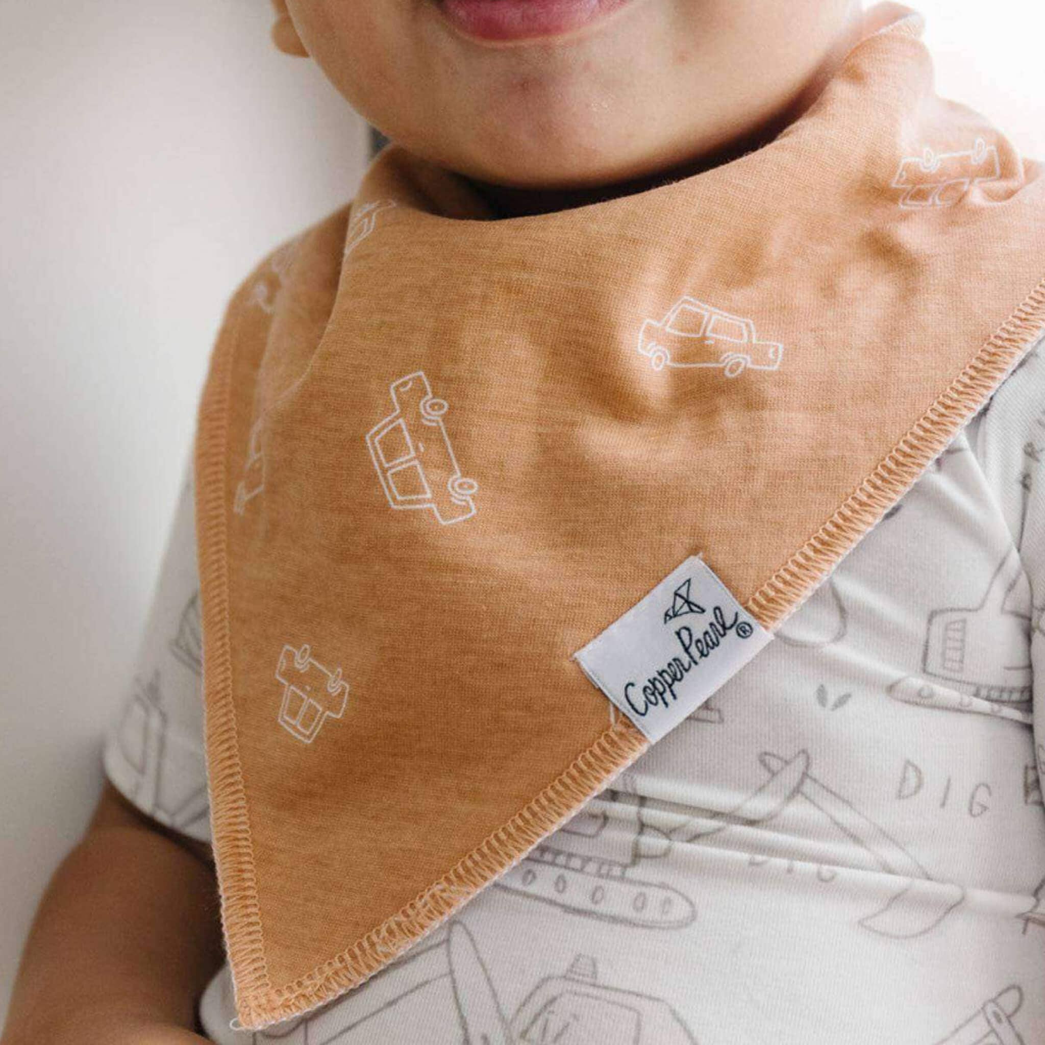 Copper Pearl - 4 Pack Baby Bandana Bibs - Gage