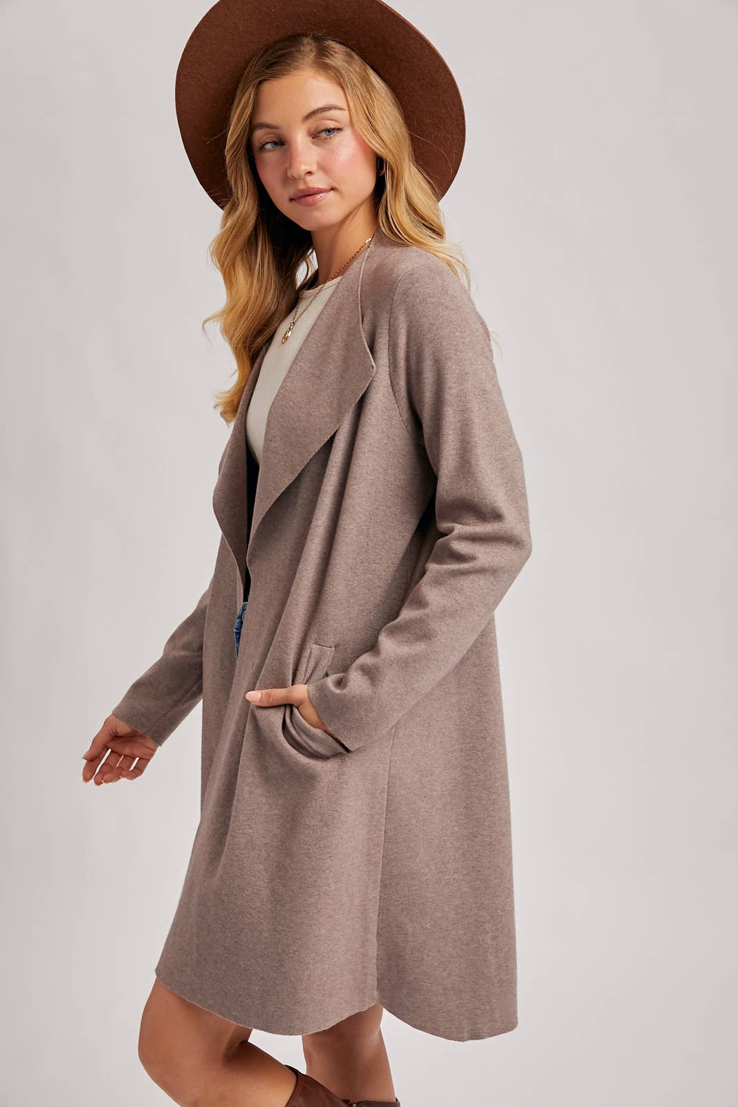 Bluivy - MODERN OPEN FRONT LONGLINE KNIT CARDIGAN