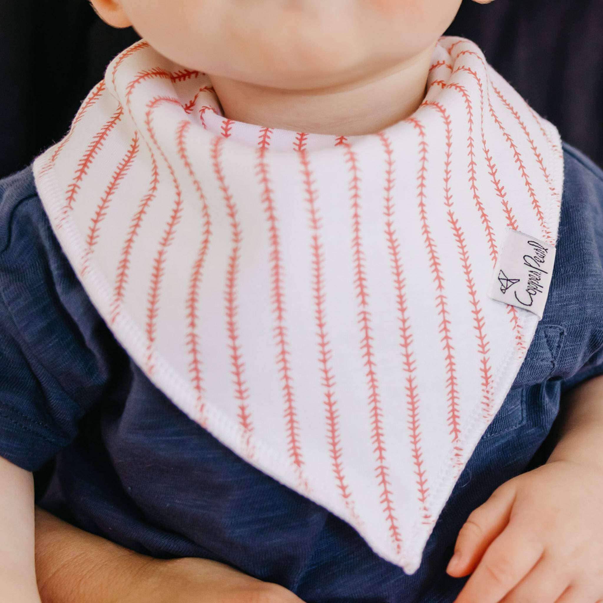 Copper Pearl - 4 Pack Baby Bandana Bibs - Slugger