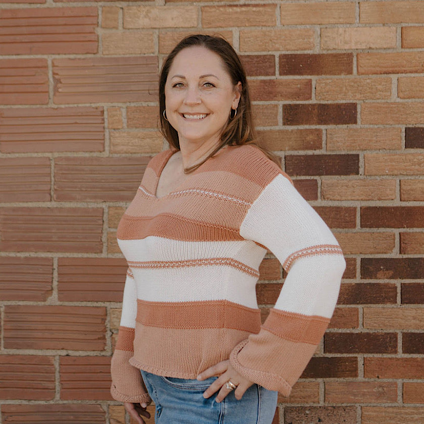 Rust Multi Stripe Sweater