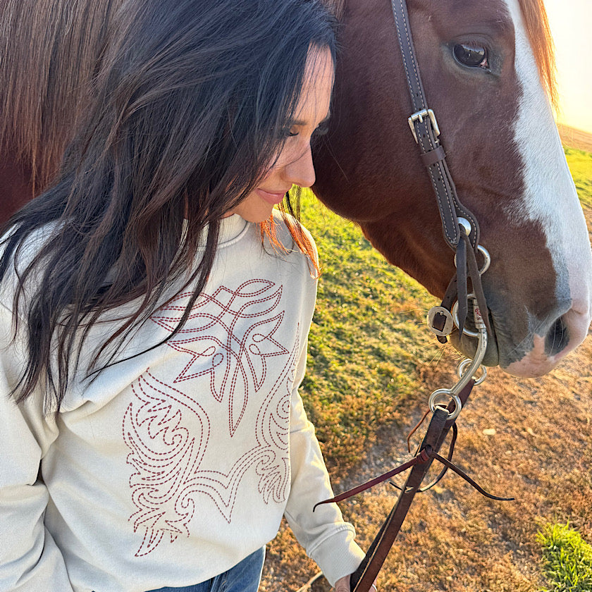 WESTERN COWBOY BOOTS TOE STITCH Sweatshirt