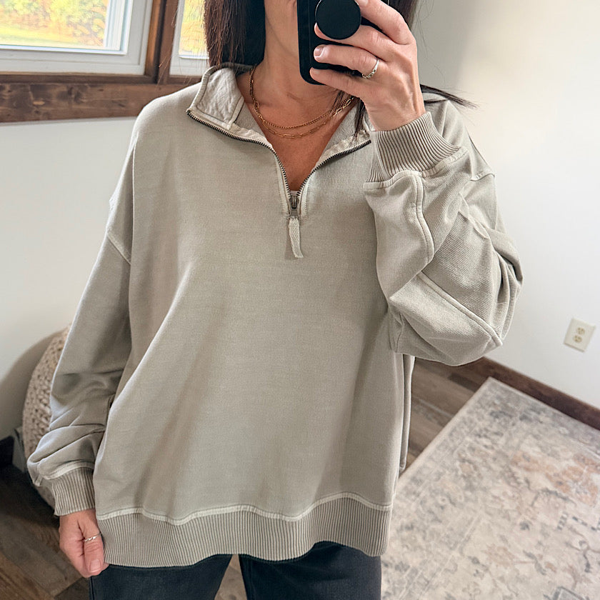 Ash Mocha Washed Pullover