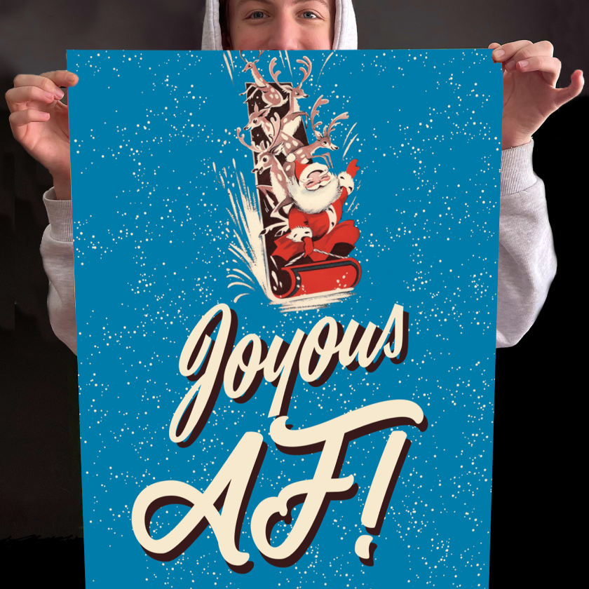 JOYous AF blue Gift Wrap // ROLL of 3