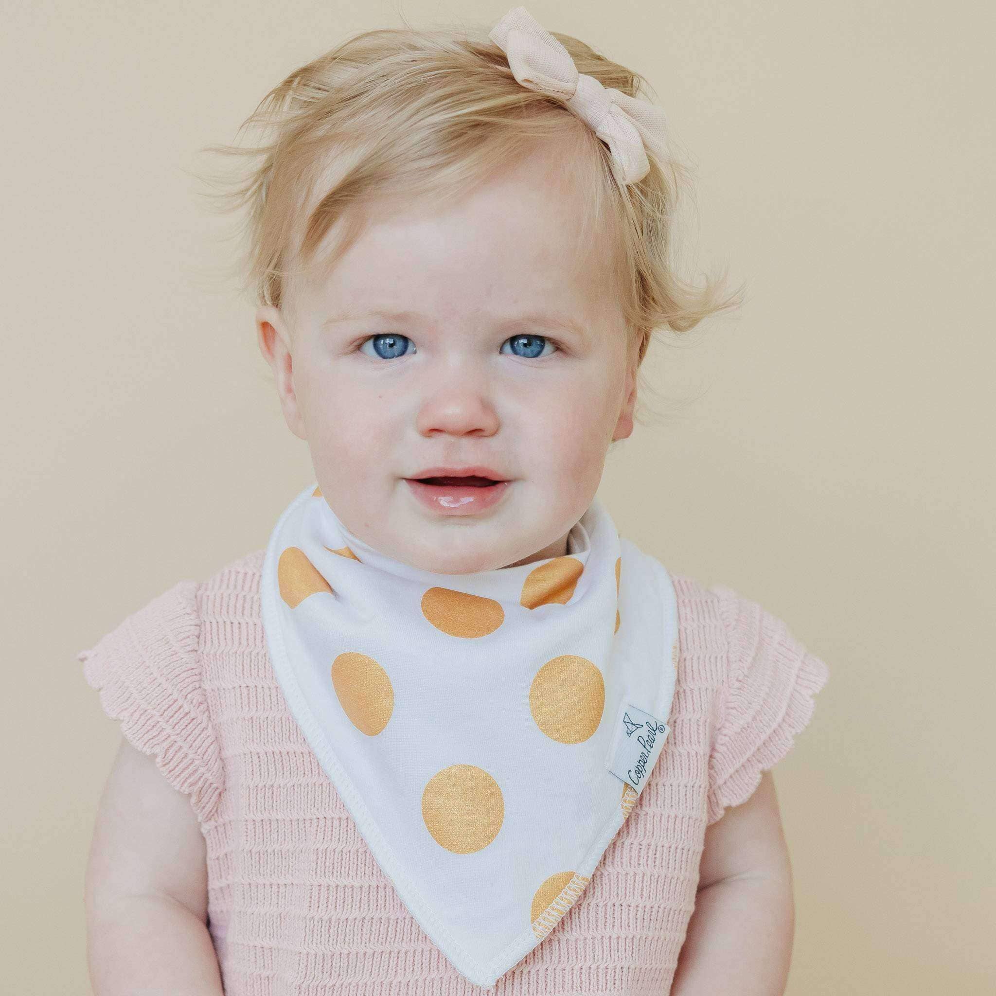 Copper Pearl - 4 Pack Baby Bandana Bibs - Blush