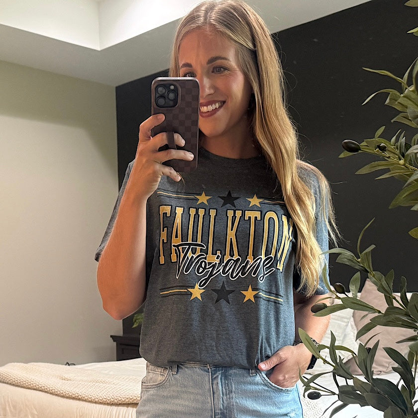 Charcoal Faulkton Trojan Star Tee