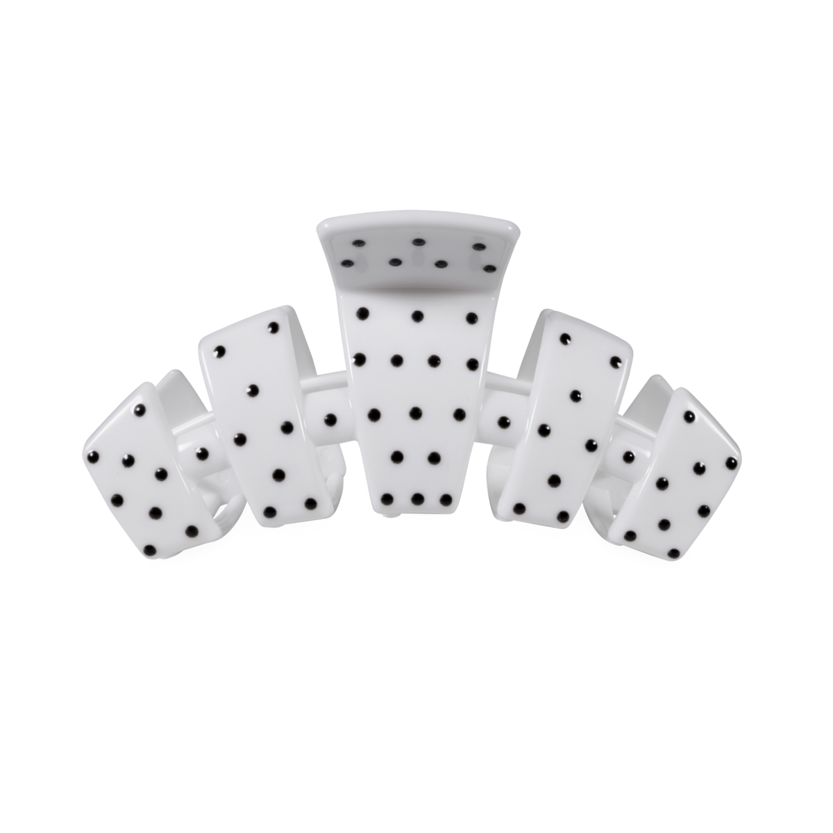 TELETIES - Classic White Polka Dot Party Medium Claw Clip