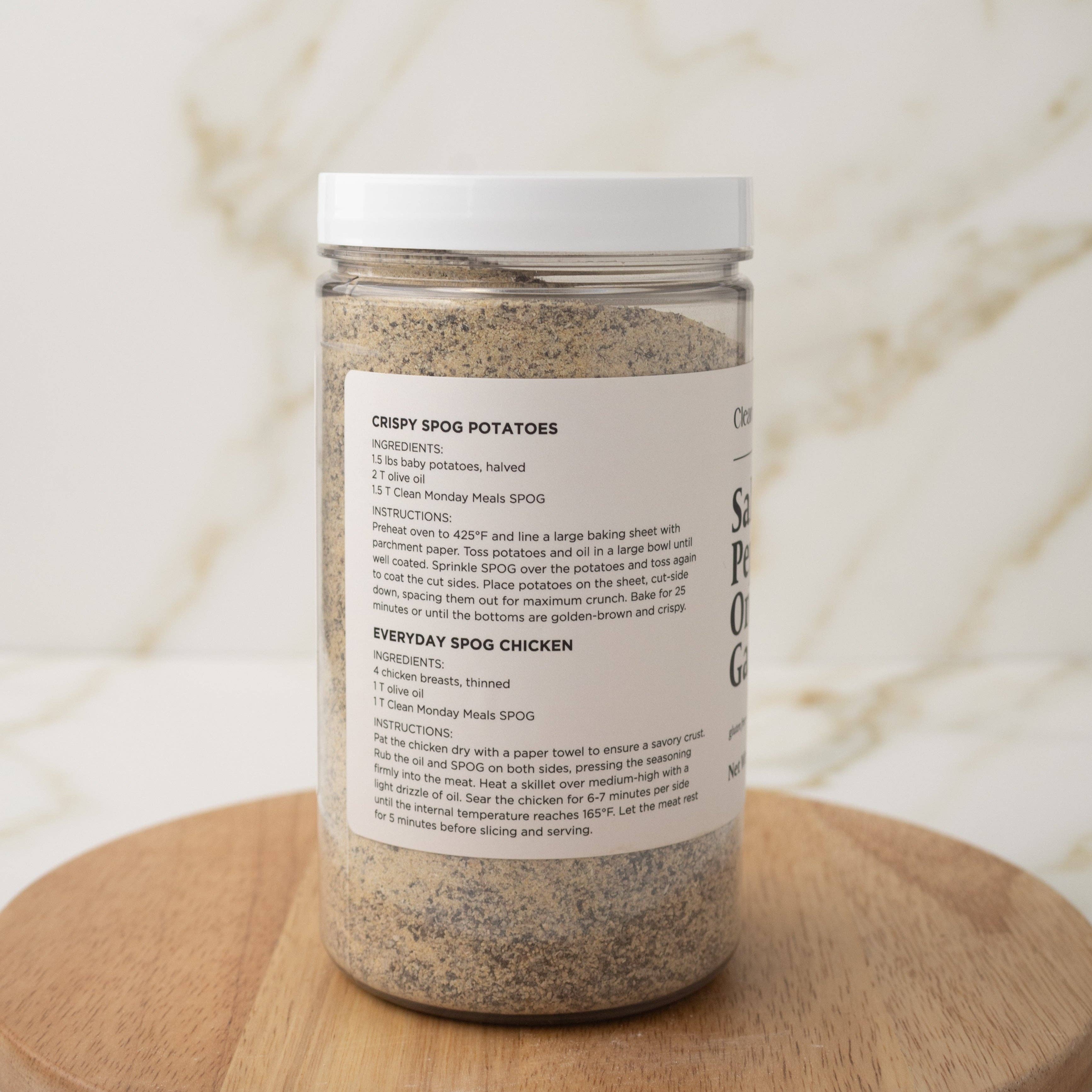 Clean Monday Meals - Salt+, Pepper, Onion, Garlic (SPOG) Seasoning