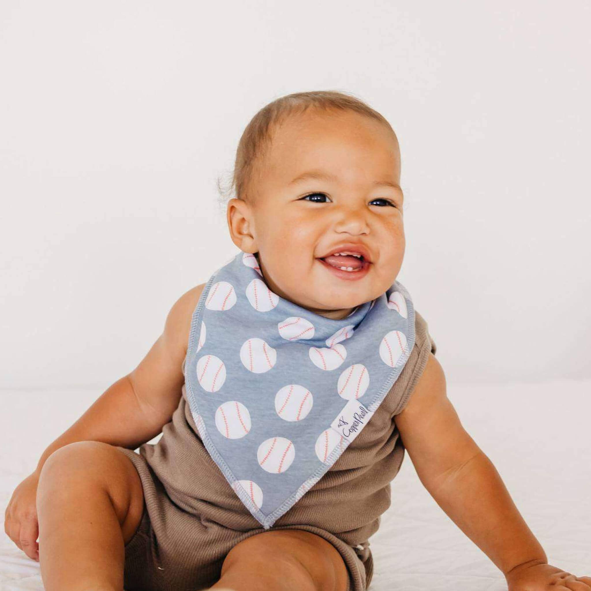 Copper Pearl - 4 Pack Baby Bandana Bibs - Slugger