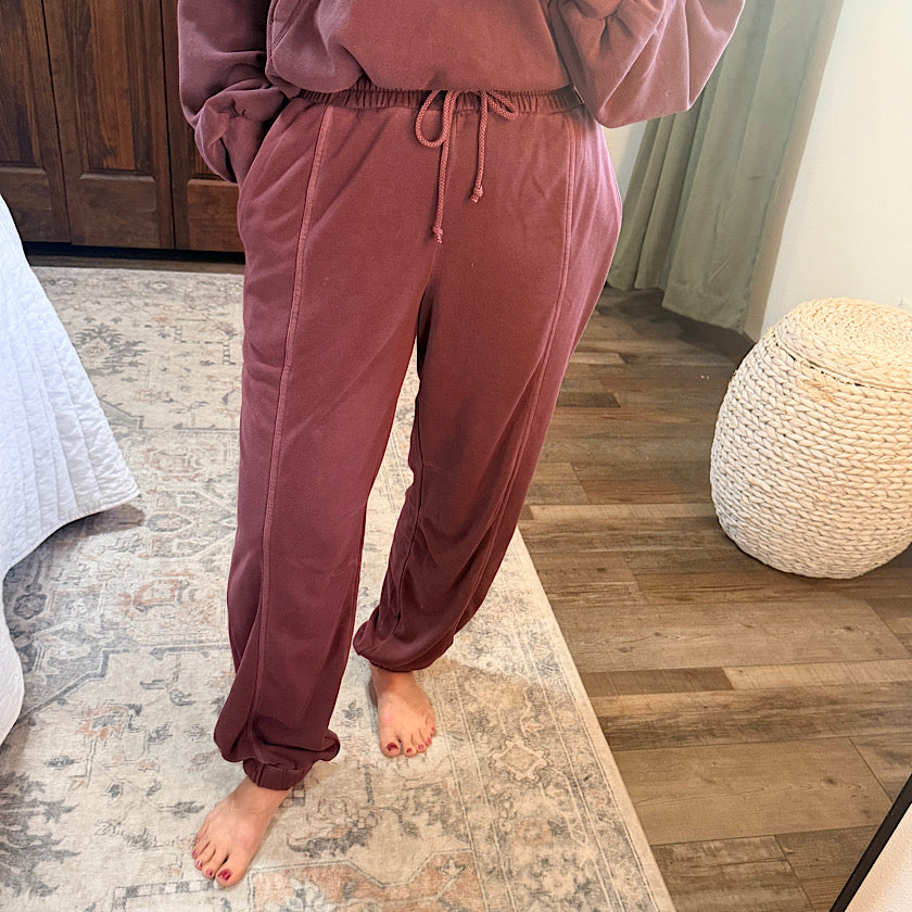 Maroon Cuff Lounge Pants