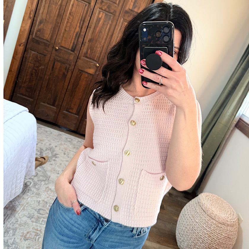 Textured Vest With Pocket