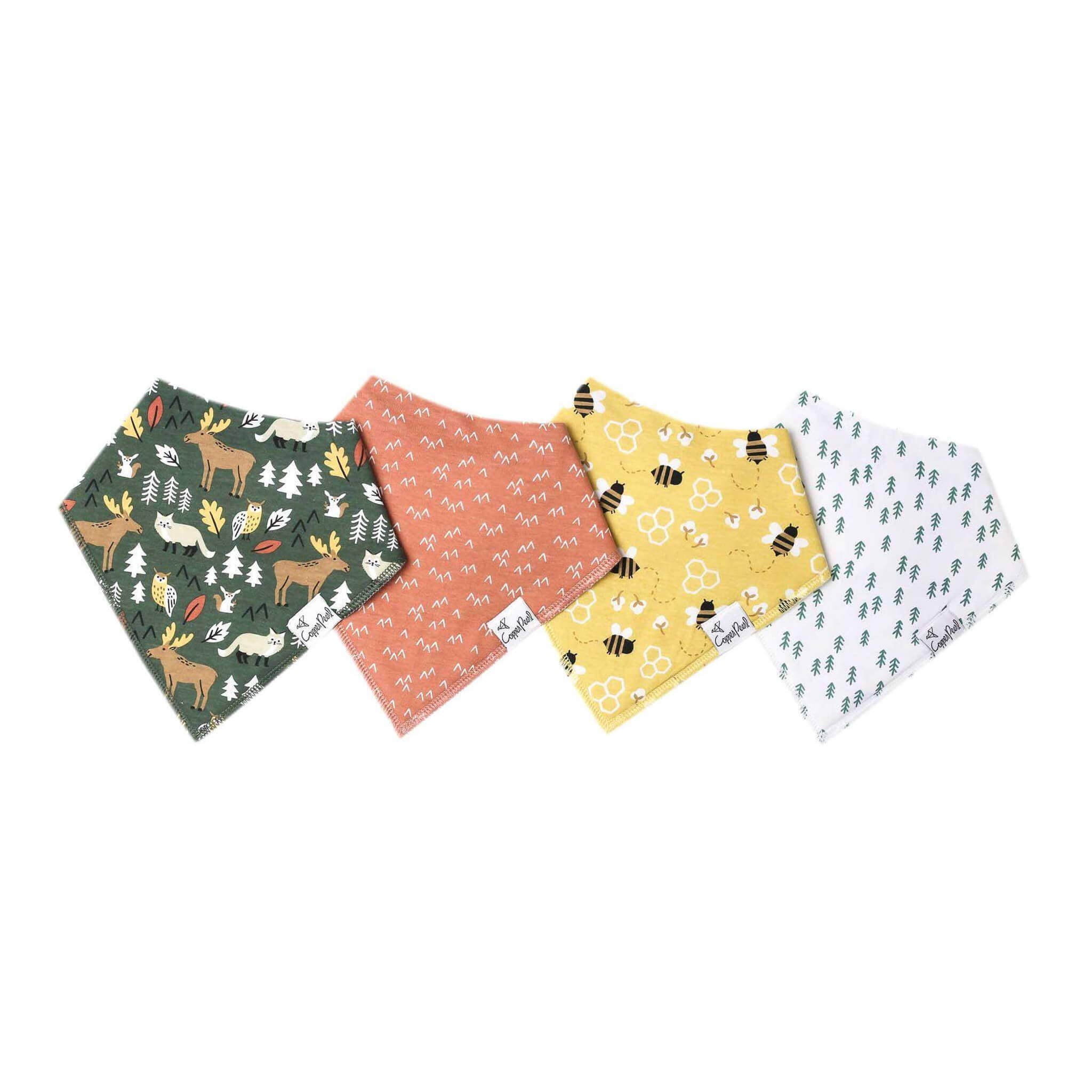 Copper Pearl - 4 Pack Baby Bandana Bibs - Atwood