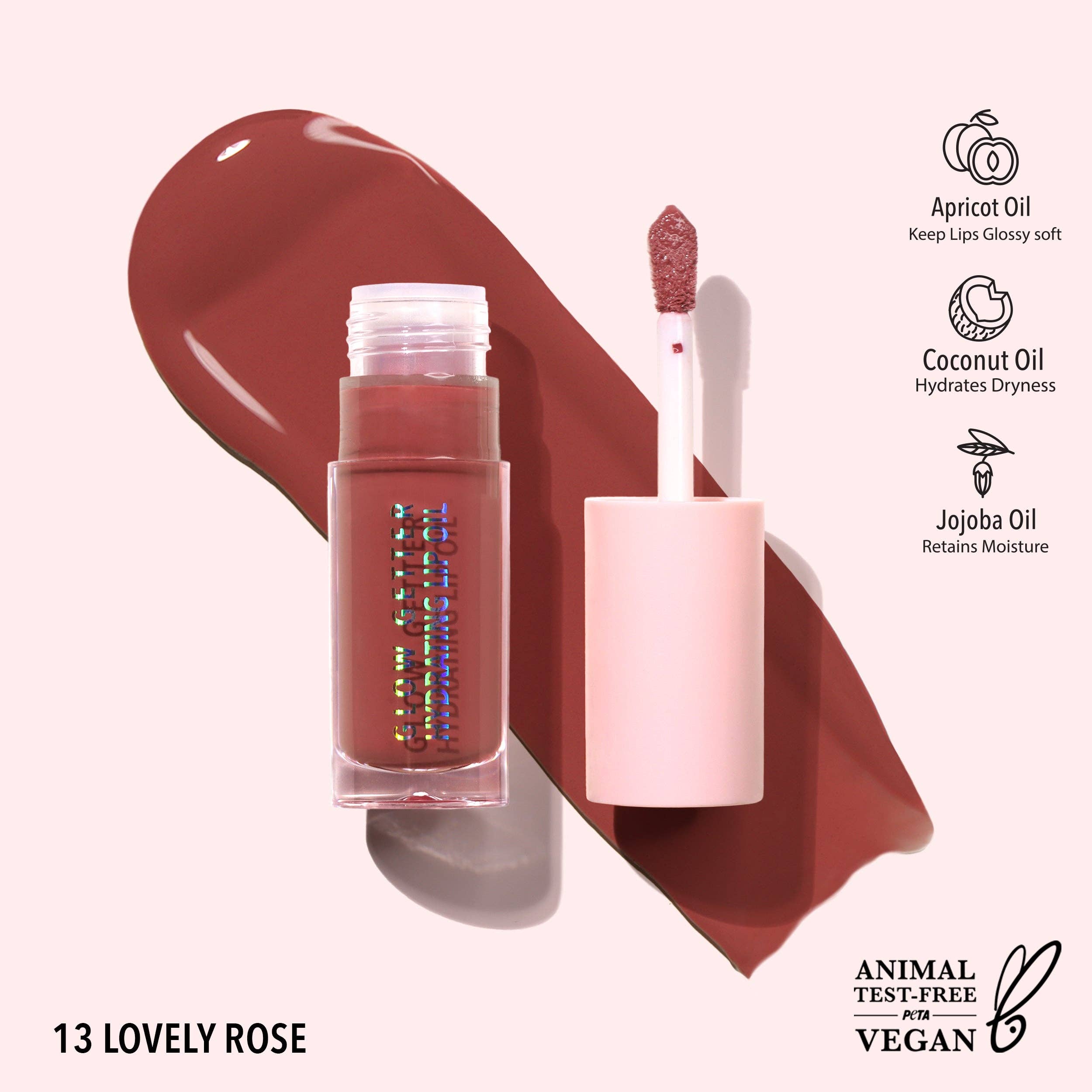 Moira Cosmetics - Glow Getter Hydrating Lip Oil (013, Lovely Rose)