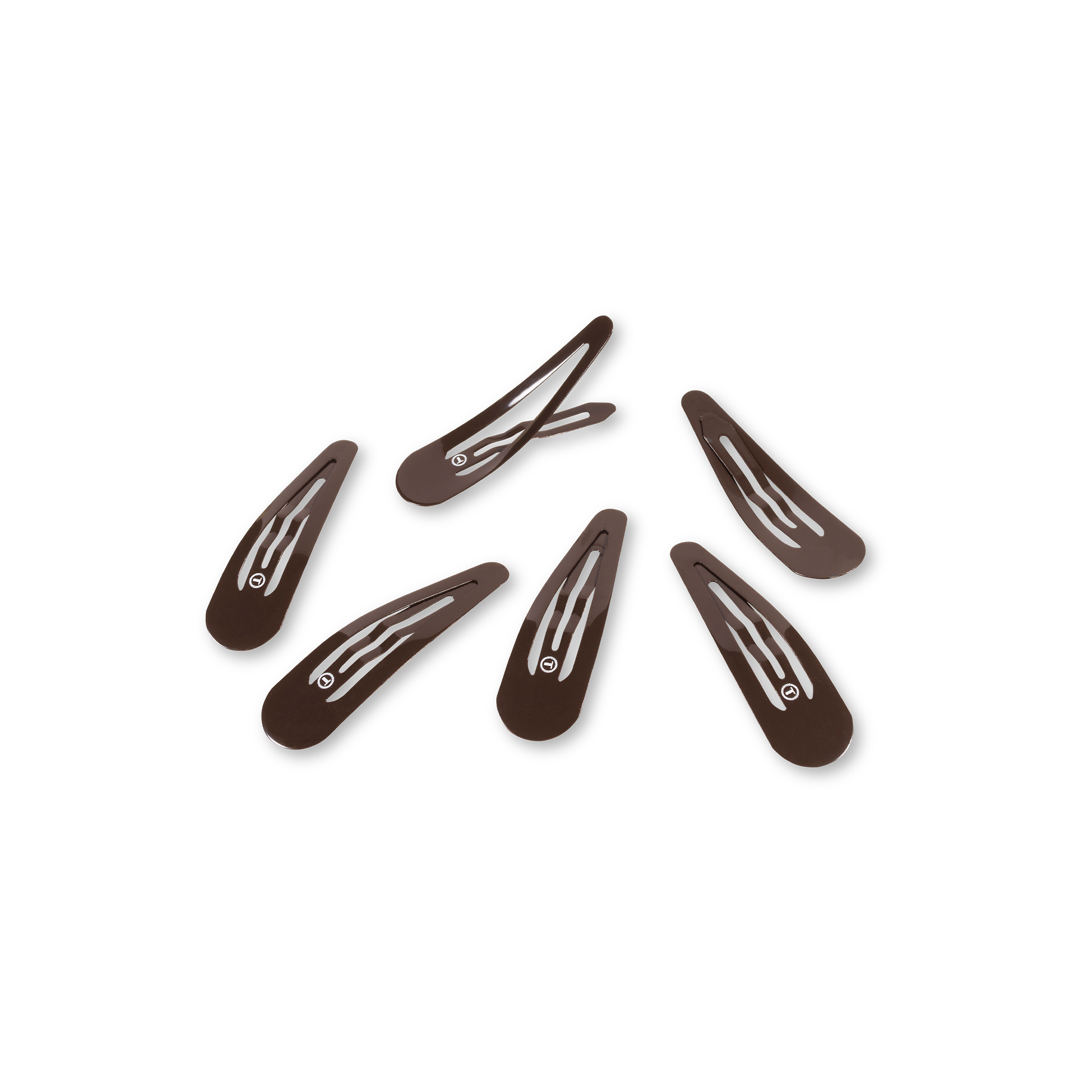 TELETIES - Snap Clip | Brown | 6 Count