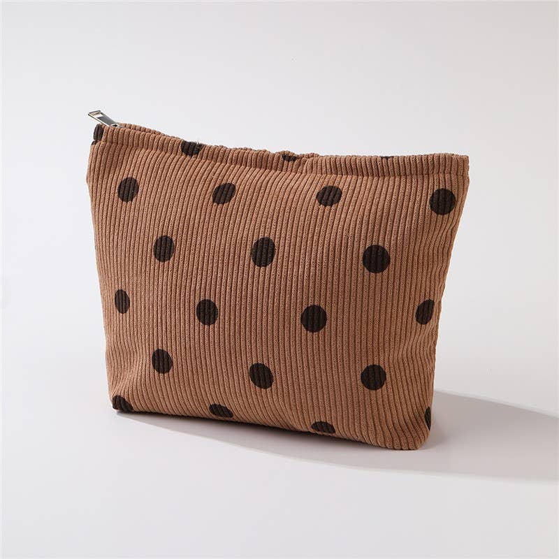 CORDUROY POLKA DOT COSMETIC  BAG