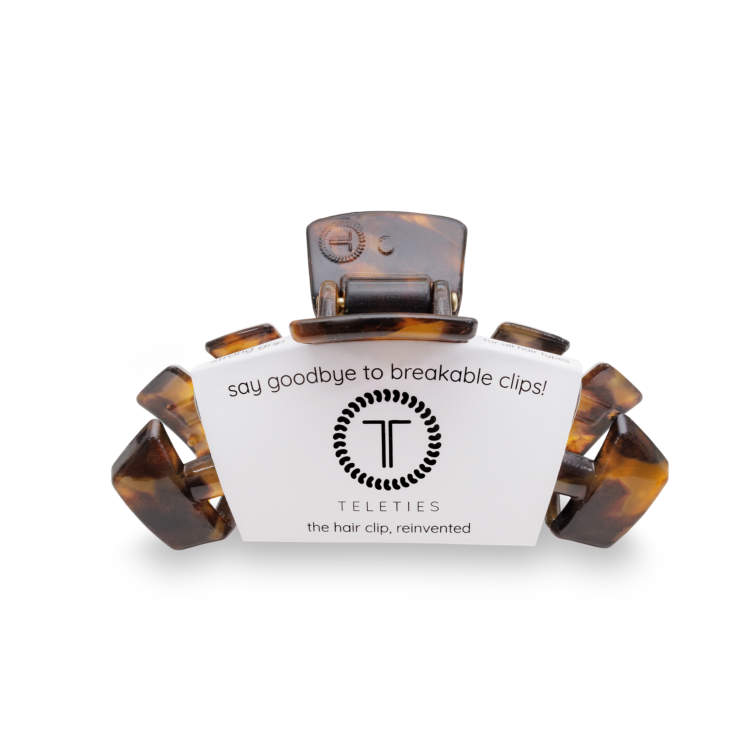 TELETIES - Classic Hair Clip | Medium | Tortoise