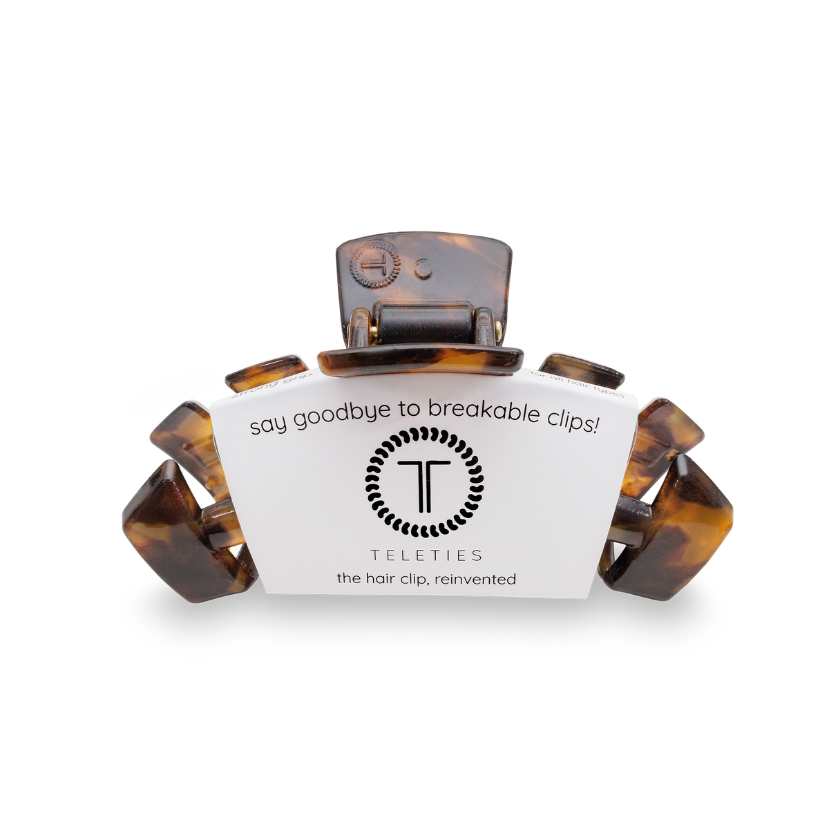 TELETIES - Classic Hair Clip | Medium | Tortoise