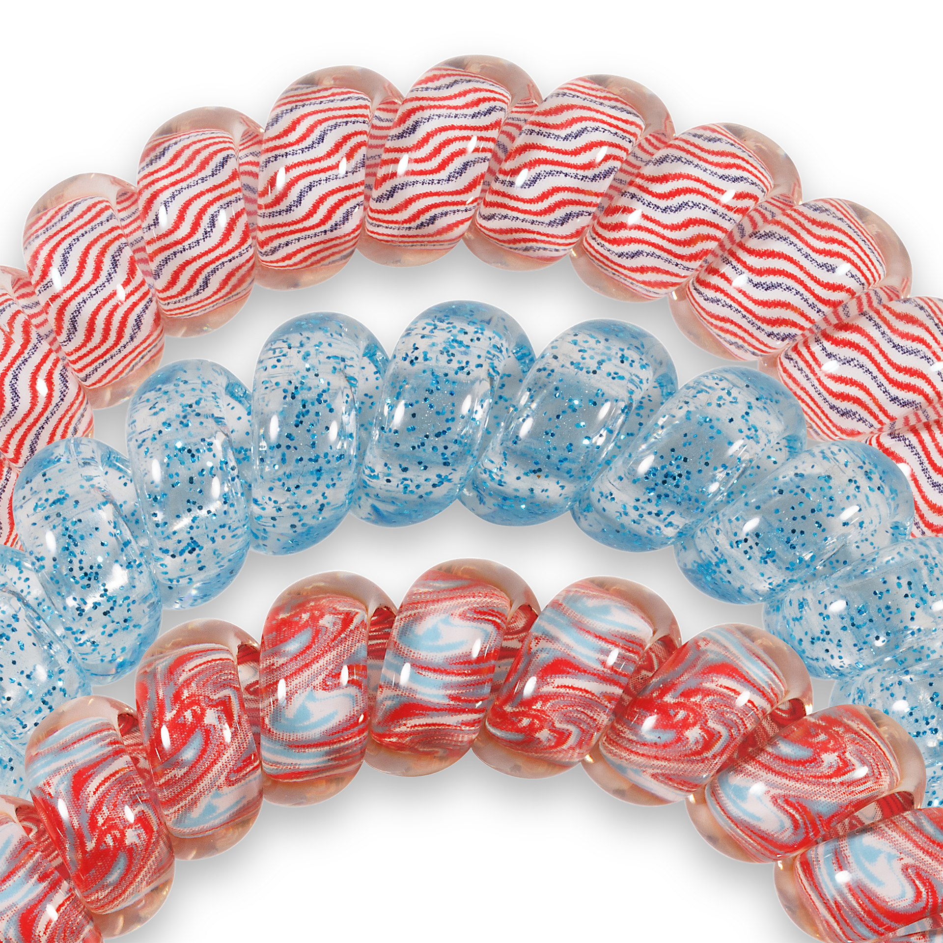 TELETIES - Spiral Hair Coils | Large | Freedom to Sparkle Hair Ties