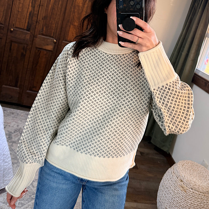 Cream Pattern Sweater