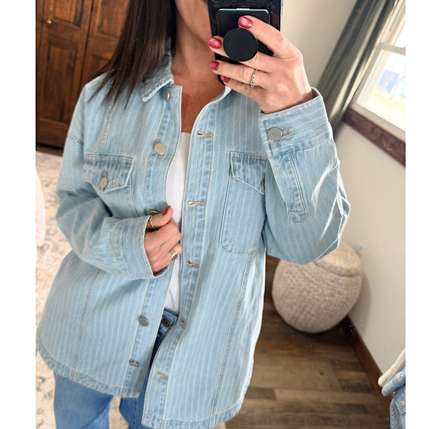 Risen Oversized Stripe Shacket