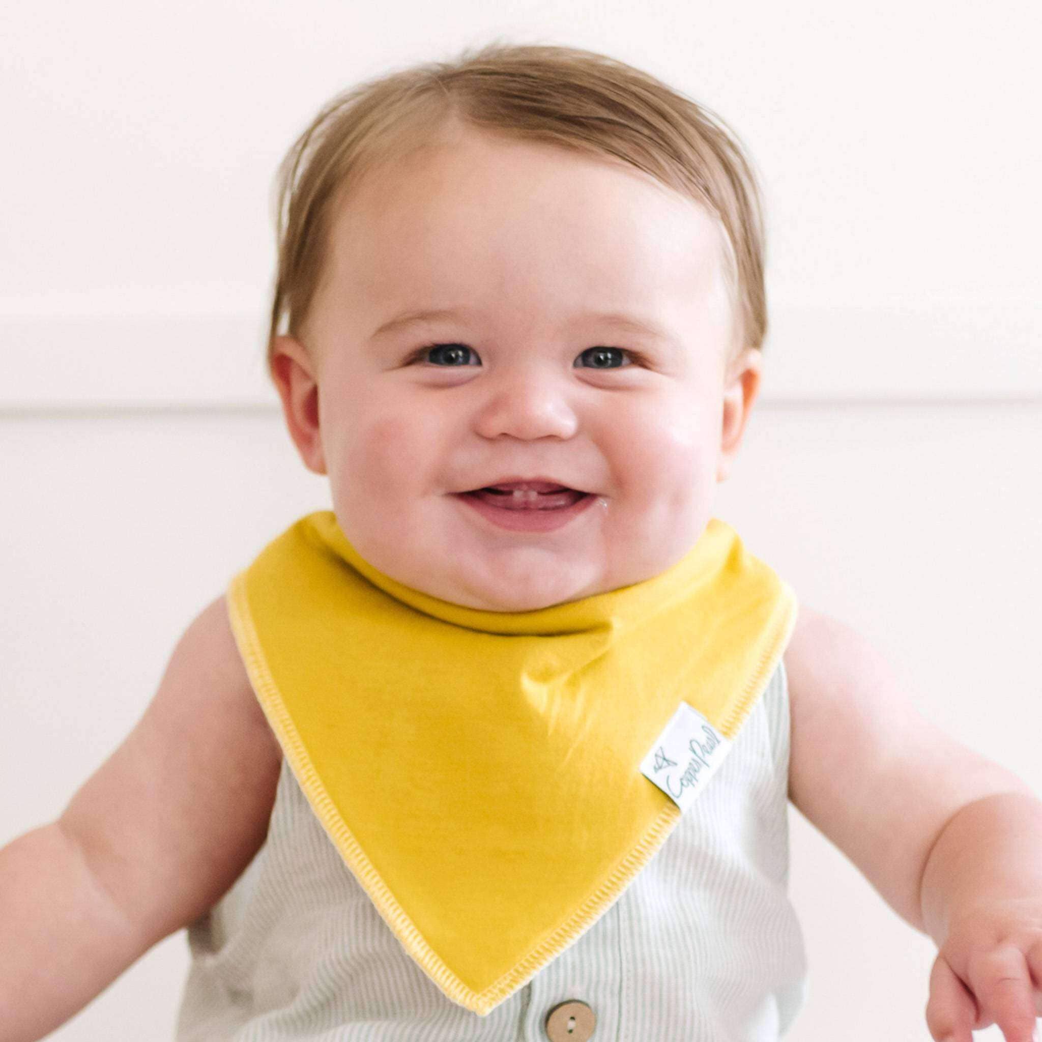 Copper Pearl - 4 Pack Baby Bandana Bibs - Stone