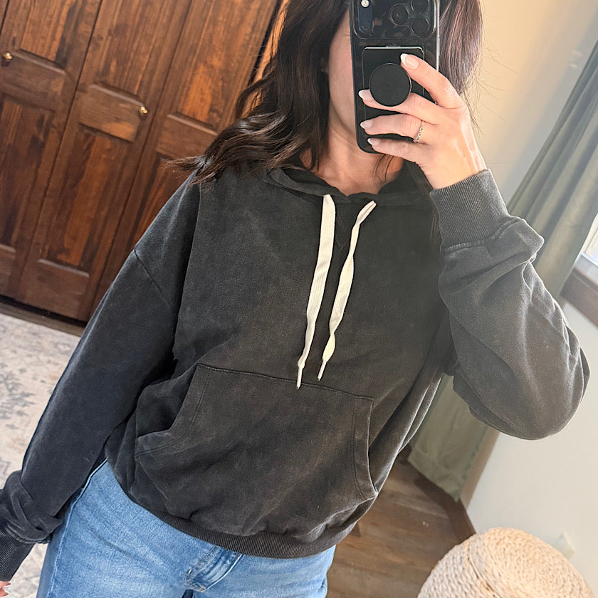 Black Acid Wash Hoodie