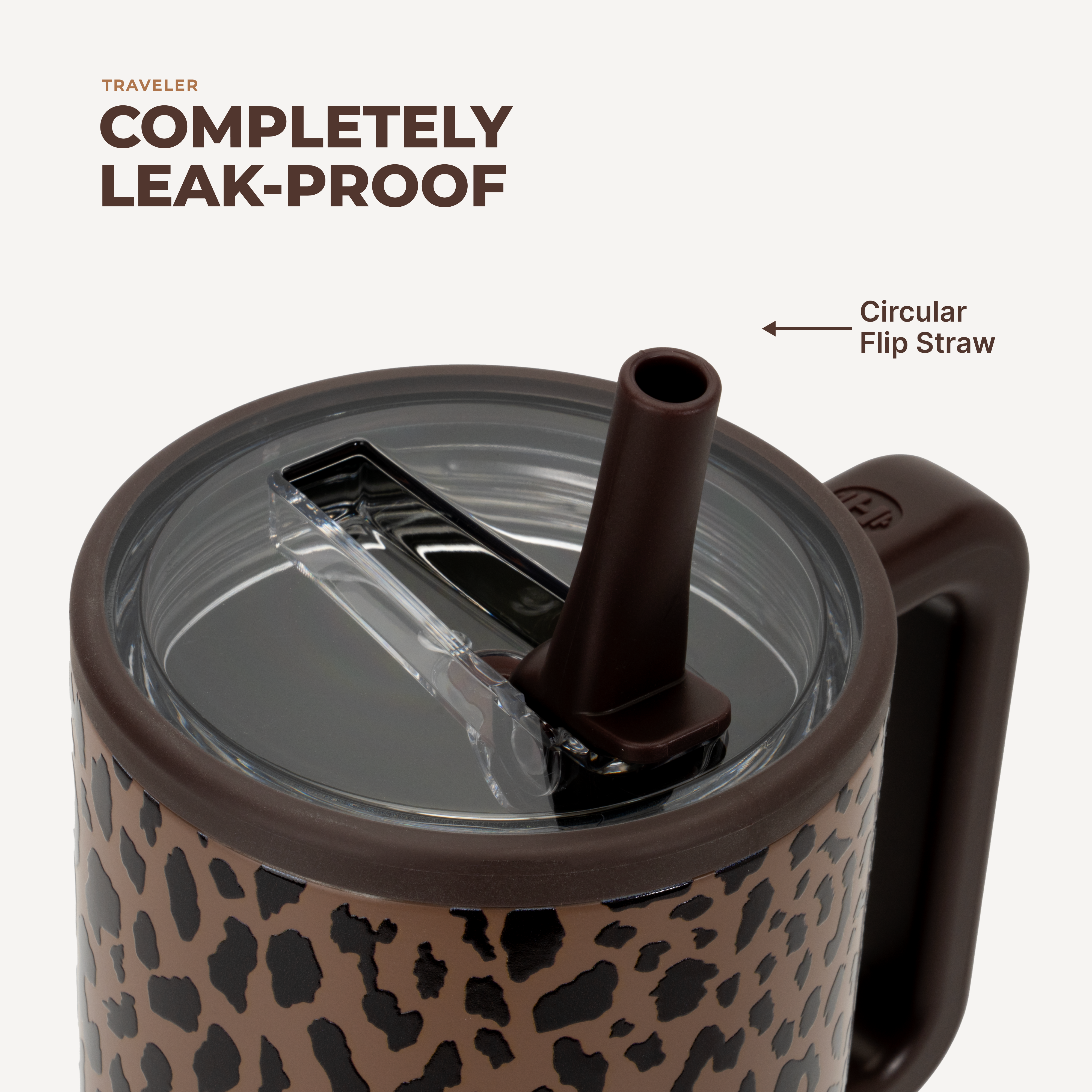 HydroJug - Brown Leopard HydroJug 40 oz Traveler Tumbler