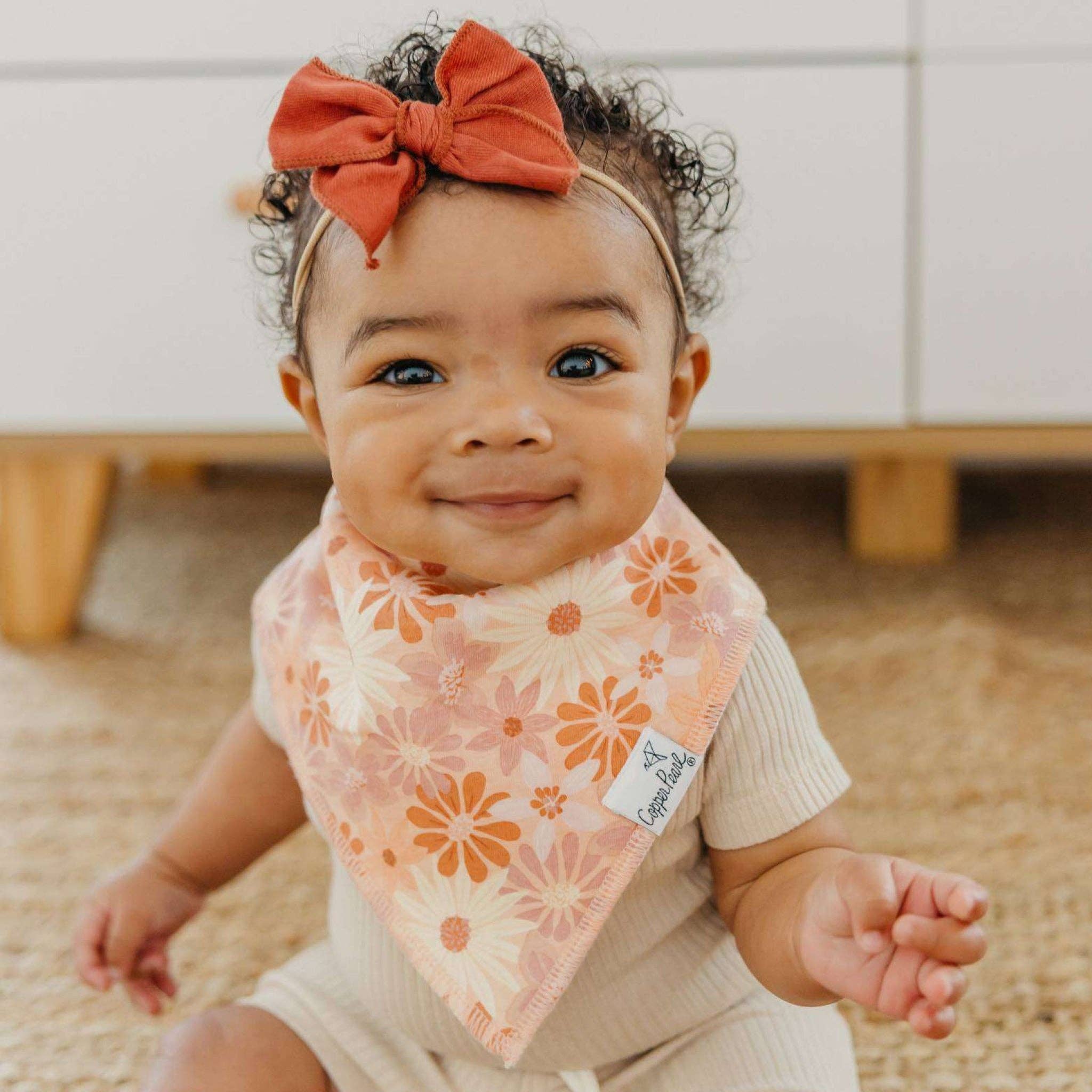Copper Pearl - 4 Pack Baby Bandana Bibs - Rue