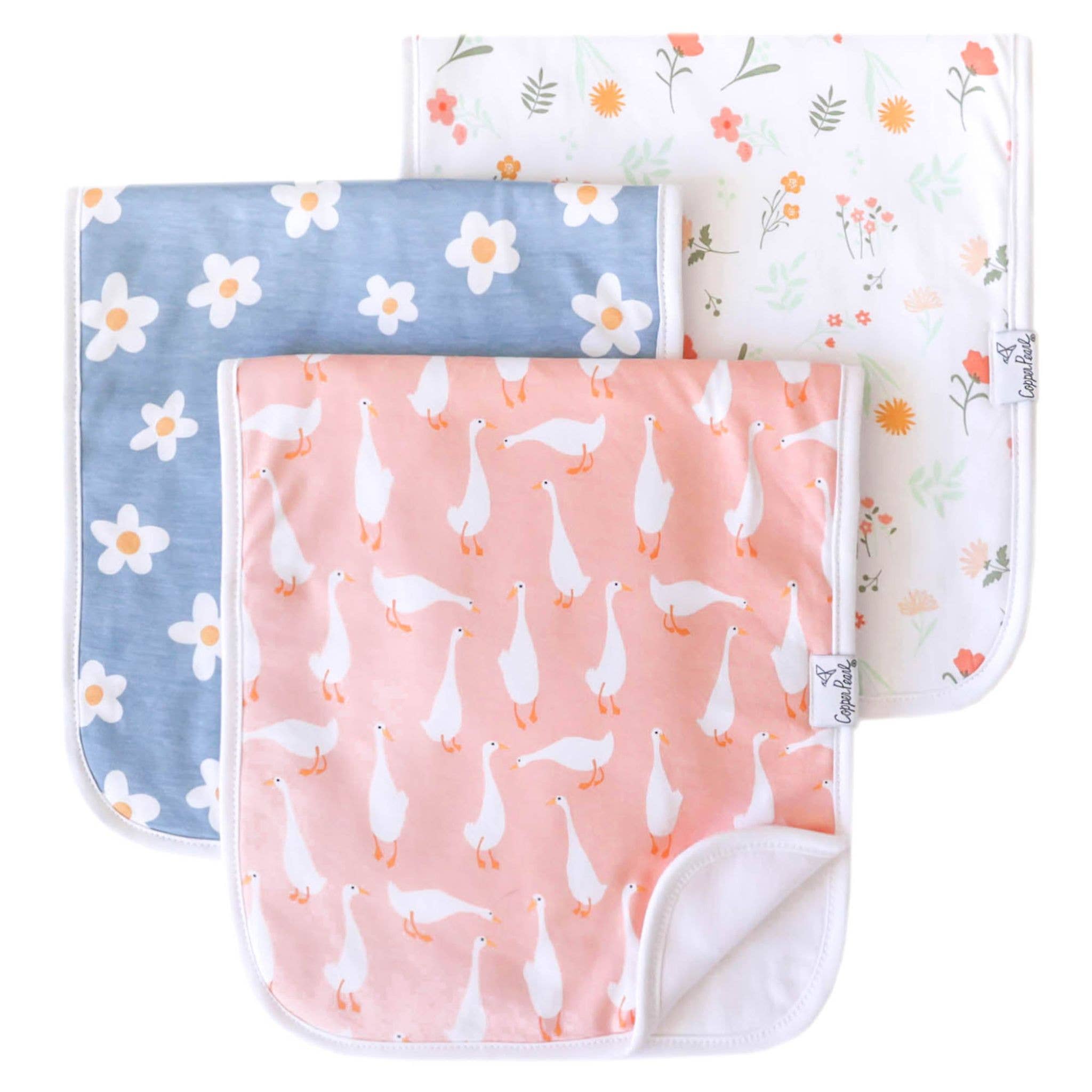Copper Pearl - 3 Pack Premium Burp Cloths - Goosie