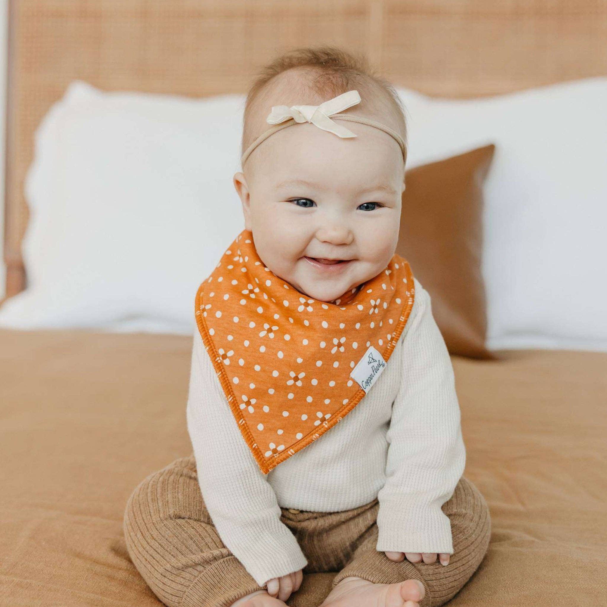 Copper Pearl - 4 Pack Baby Bandana Bibs - Rue