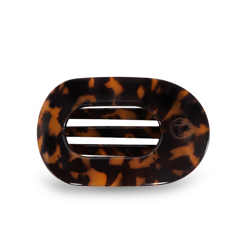 TELETIES - Round Flat Hair Clip | Small | Tortoise