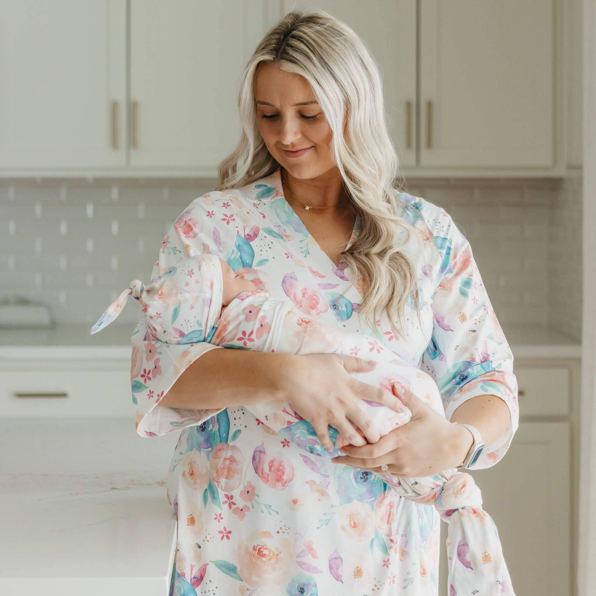 Copper Pearl - Knit Swaddle Blanket - Bloom