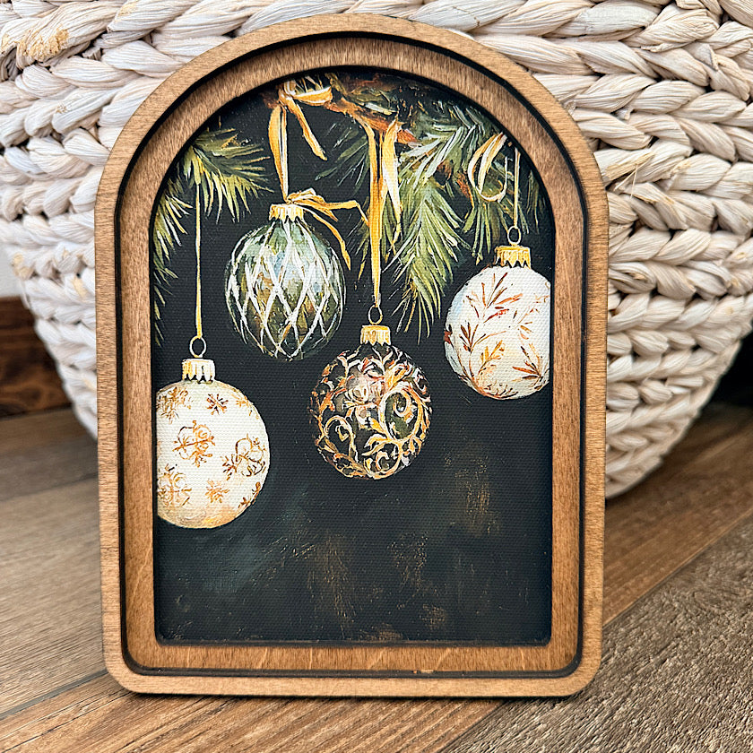 Arch Top Ornaments Framed Art