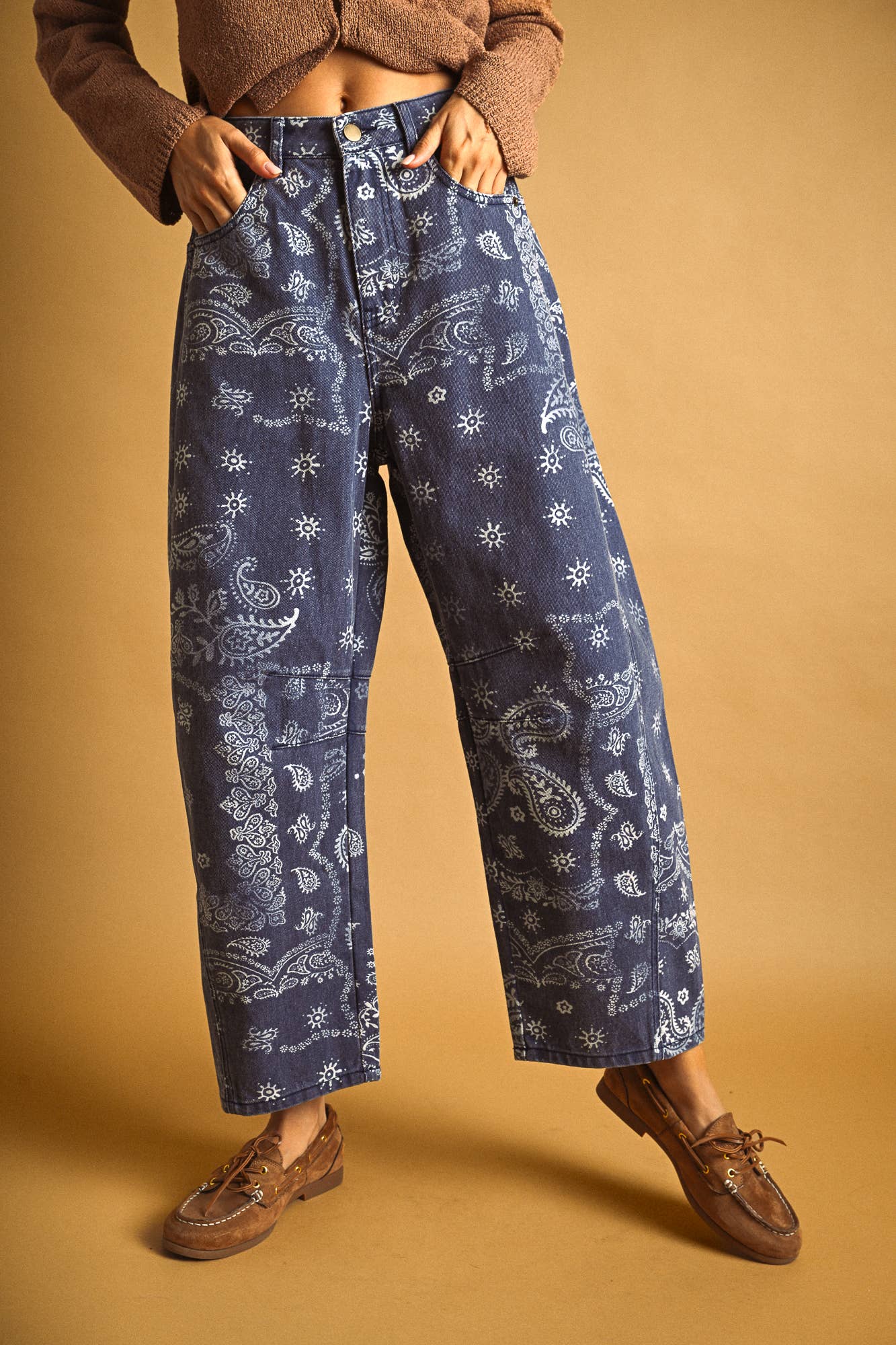 MIOU MUSE - P6317   PAISLEY PRINT WASHED PANTS