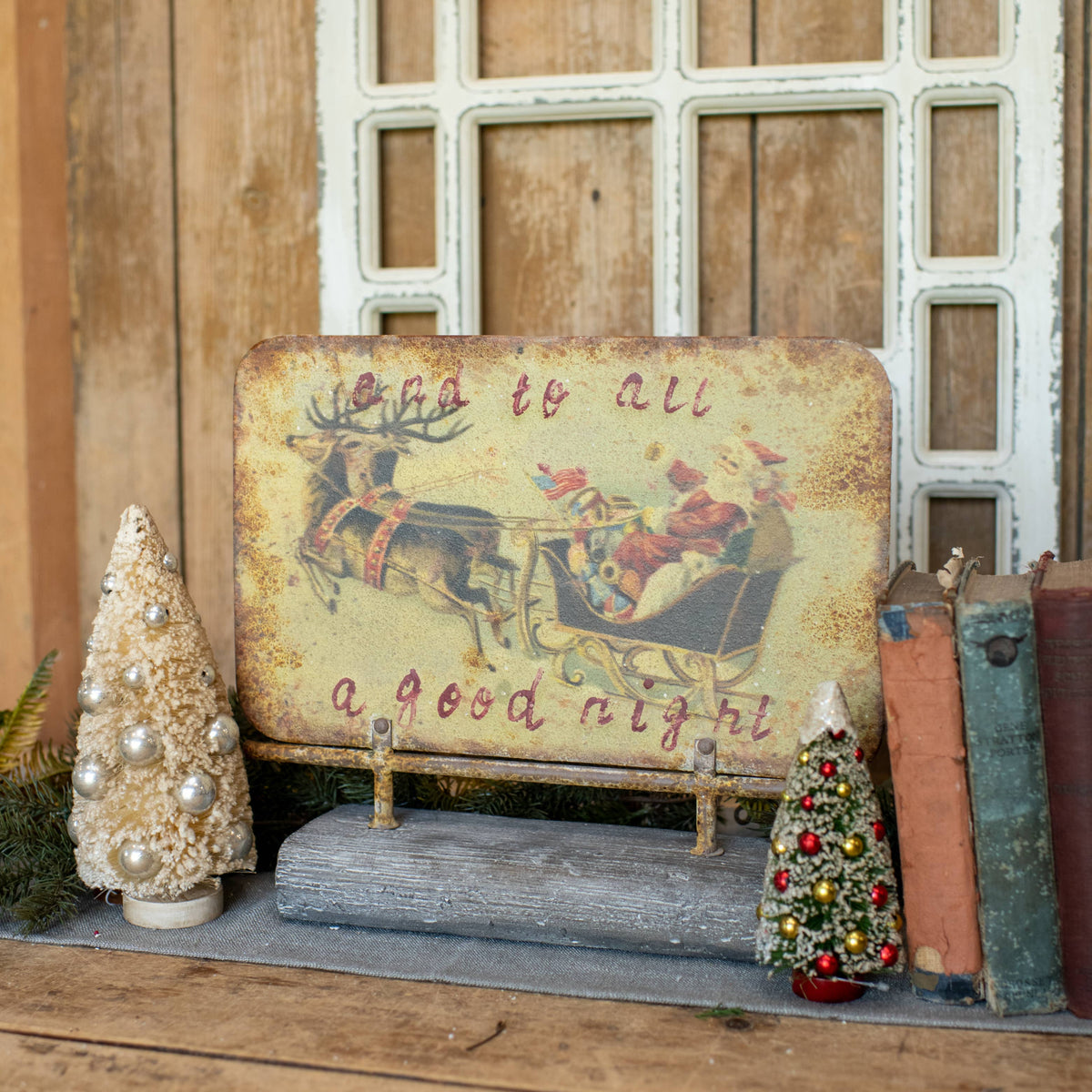 Ragon House - 14" TO ALL A GOOD NIGHT ON WOODEN STAND