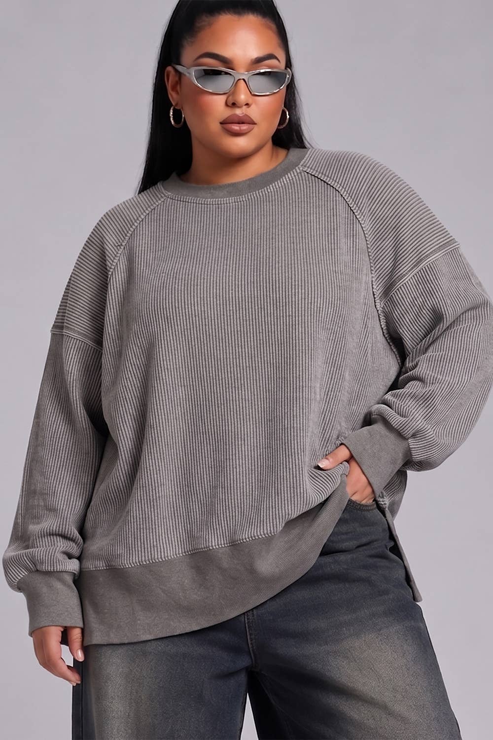 Gray Vintage Thermal Top