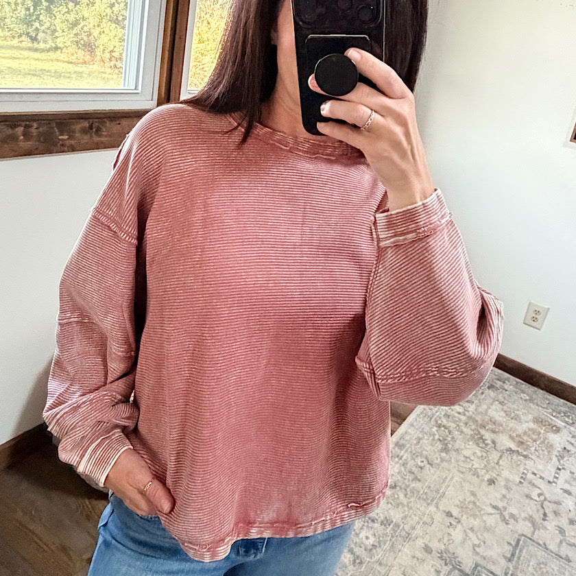 Winter Rose Exposed Seam Pullover