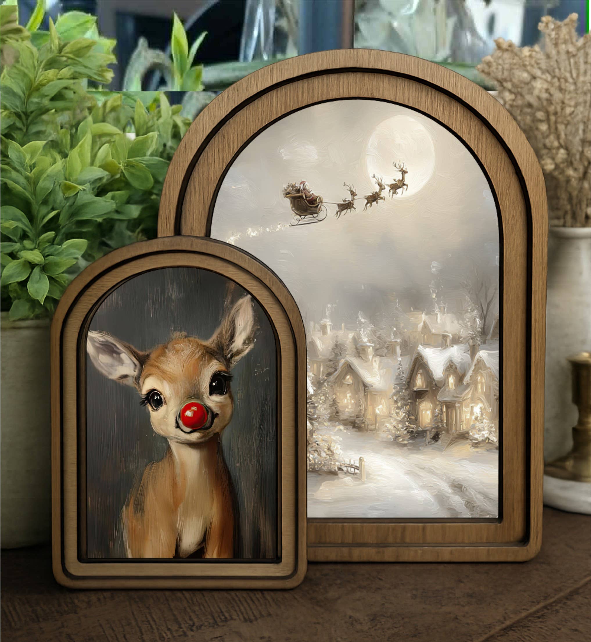 Redeemed Decor - Layered Set Rudolph Canvas Art