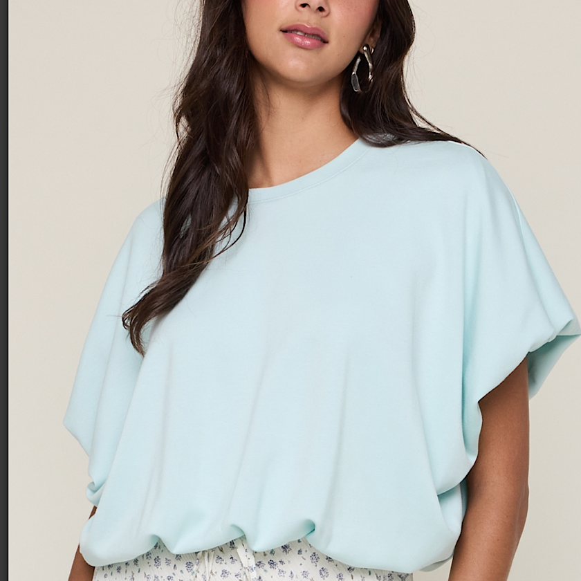 Mint Bubble Hem Top