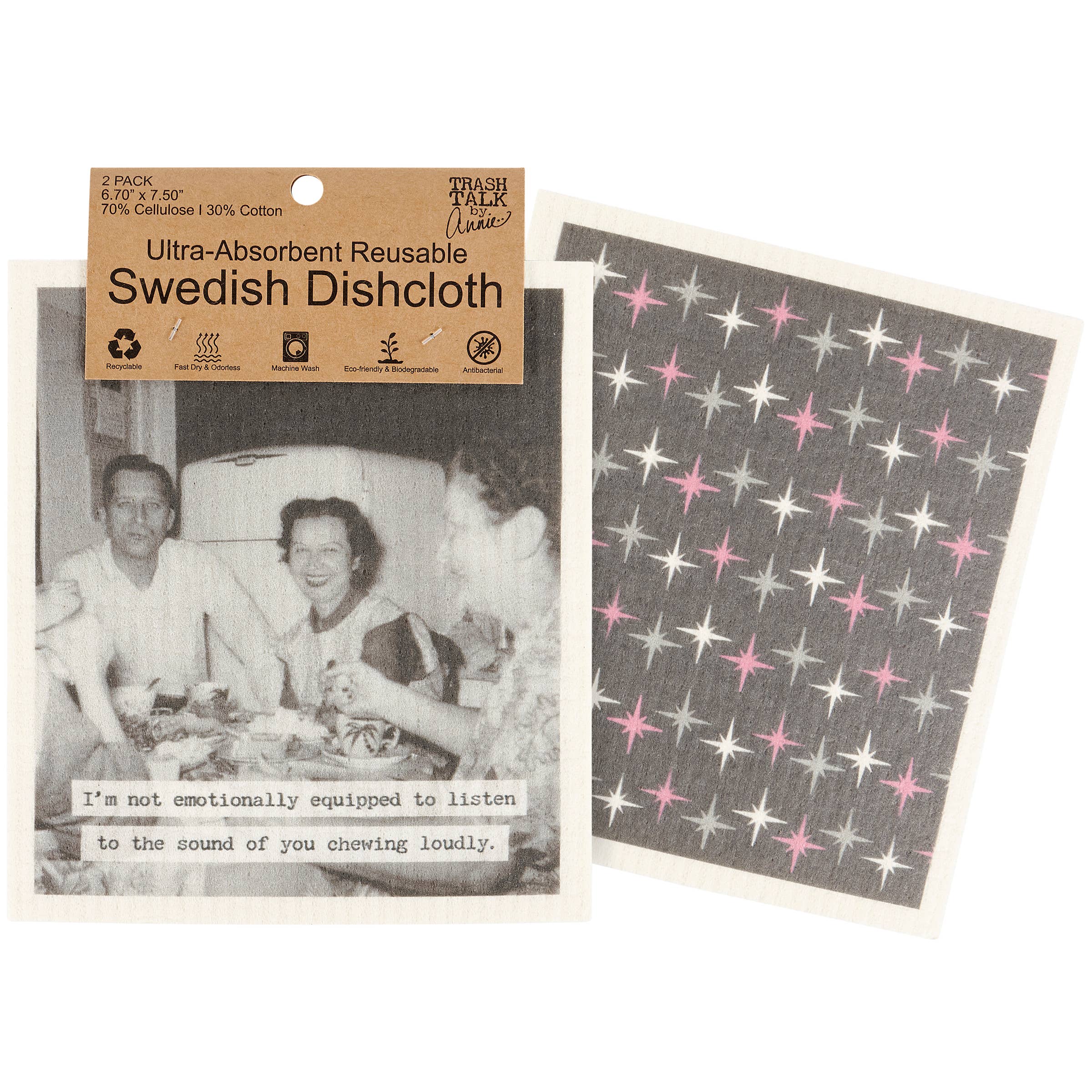 Chewing Loudly Swedish Dishcloth Set | Primitives by Kathy