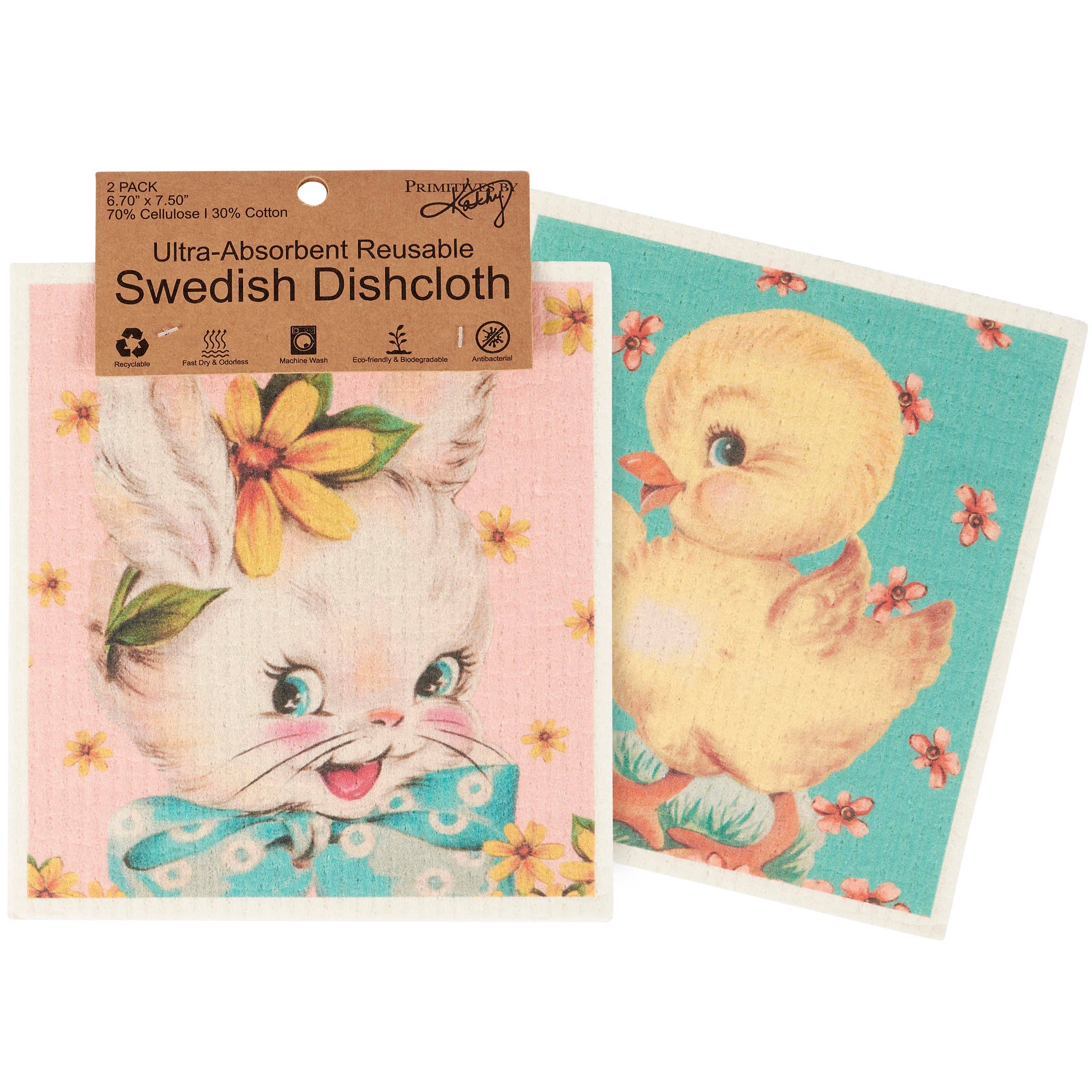 Vintage Easter Swedish Dishcloth Set | Primitives by Kathy