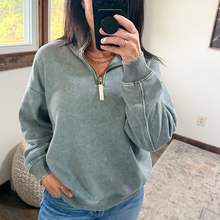 Ash Jade Half Zip Pullover