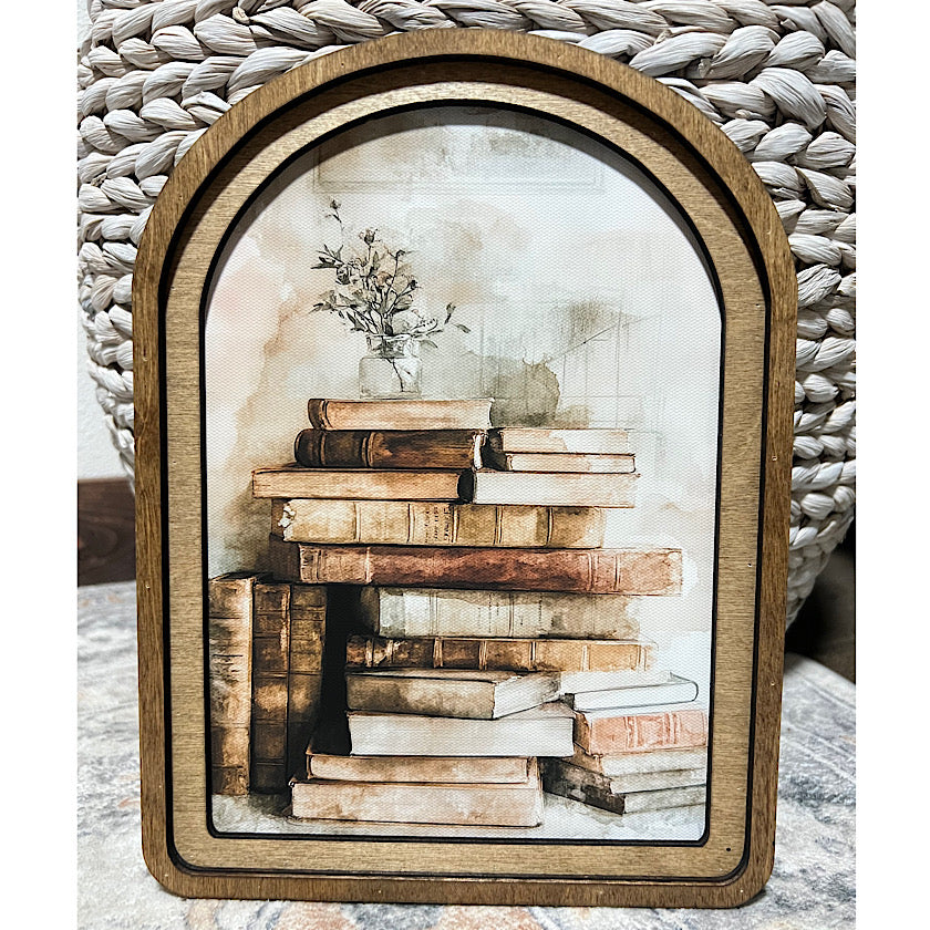 Arch Top Books Framed Art